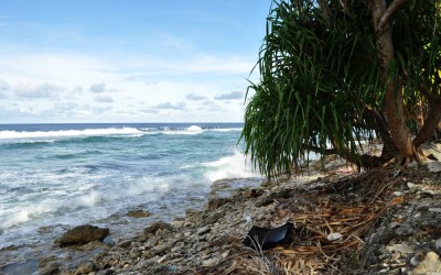 Pacific Ocean side of Fongafale Island, near the port, Funafuti Atoll, Tuvalu