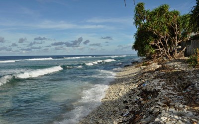 Pacific Ocean side of Fongafale Island, near the port, Funafuti Atoll, Tuvalu