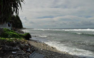 Pacific Ocean side of Fongafale Island, near the port, Funafuti Atoll, Tuvalu