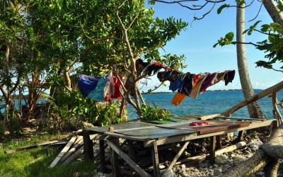 Hanging out the washing, Funafuti Atoll