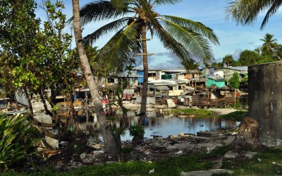 Houses around the borrow pits, Funafuti Atoll, Tuvalu