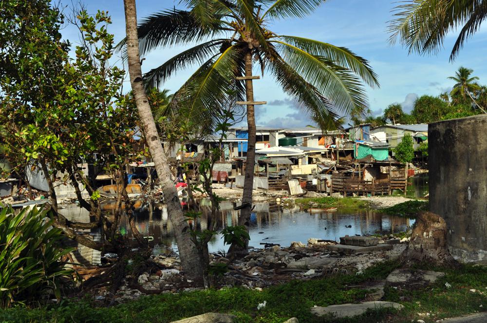 Houses around the borrow pits, Funafuti Atoll, Tuvalu