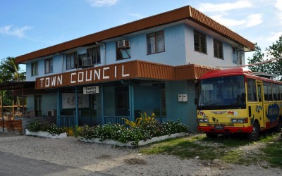 Town Council and local bus transport, Funafuti Atoll, Tuvalu