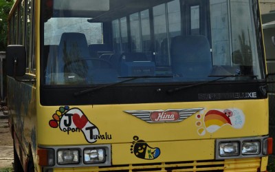Local bus (presumably donated by Japan), Funafuti Atoll, Tuvalu