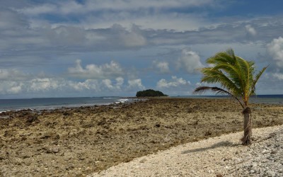 The western end of Fongafale Island, Funafuti Atoll, Tuvalu
