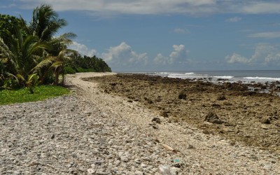The western end of Fongafale Island, Funafuti Atoll, Tuvalu