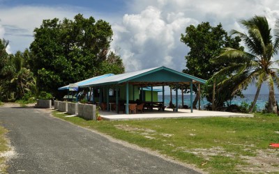 Cafe located at the end of the road, western end of Fongafale Island, Funafuti Atoll, Tuvalu
