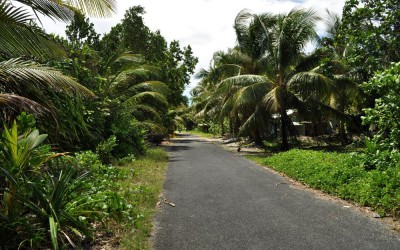 The road along Fongafale Island, Funafuti Atoll, Tuvalu