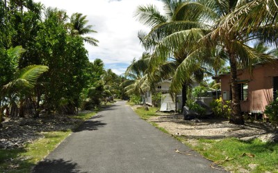 The road along Fongafale Island, Funafuti Atoll, Tuvalu