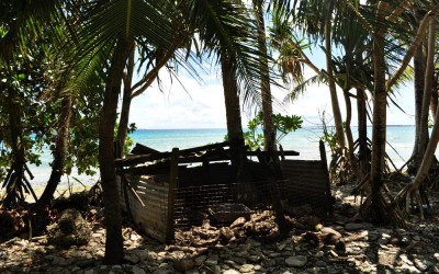 Pig pen near the road, Fongafale, Tuvalu