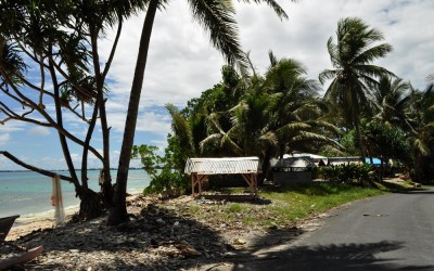 The road along Fongafale Island, Funafuti Atoll, Tuvalu