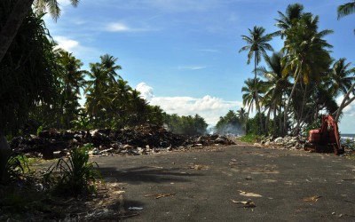 The rubbish dump, Funafuti Atoll, Tuvalu. How does a tiny nation with little land dispose of its rubbish?
