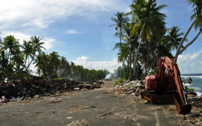 The rubbish dump, Funafuti Atoll, Tuvalu. How does a tiny nation with little land dispose of its rubbish?