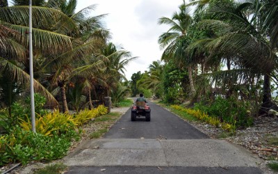 The road along Fongafale Island, Funafuti Atoll, Tuvalu