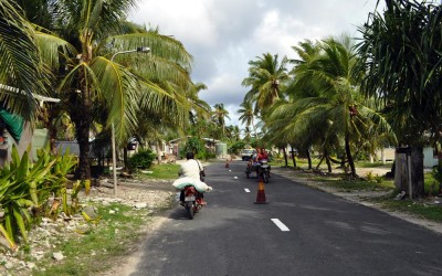The streets of Vaiaku, Funafuti Atoll, Tuvalu