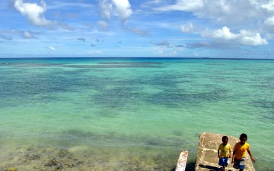 Low tide at jetty outside Vaiaku Lagi Hotel, Funafuti, Tuvalu