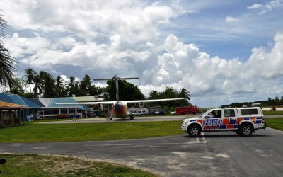 Plane at Funafuti International Airport terminal