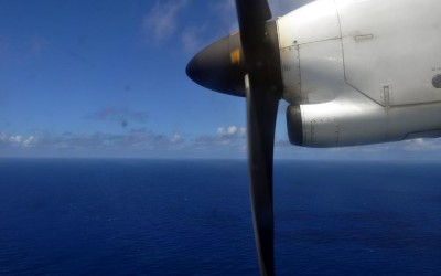 Descending towards Funafuti Atoll, Tuvalu
