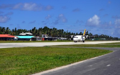Departing ATR42, Funafuti Airport