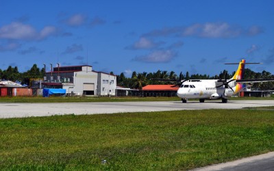 Departing ATR42, Funafuti Airport
