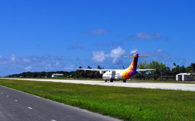 Departing ATR42, Funafuti Airport