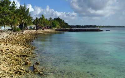 Funafuti Lagoon in downtown Vaiaku, Tuvalu