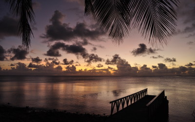 Sunset over Funafuti Lagoon, Tuvalu