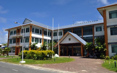 Government administration building, Funafuti Atoll, Tuvalu.