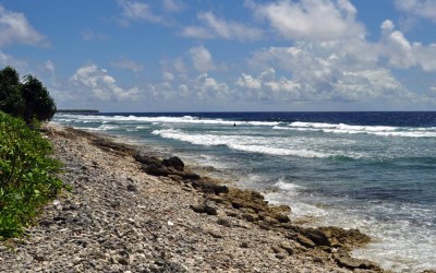 Pacific Ocean side of Fongafale Island, Funafuti Atoll, Tuvalu