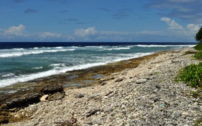 Pacific Ocean side of Fongafale Island, Funafuti Atoll, Tuvalu