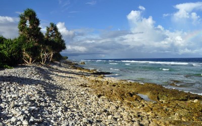 Pacific Ocean side of Fongafale Island, Funafuti Atoll, Tuvalu