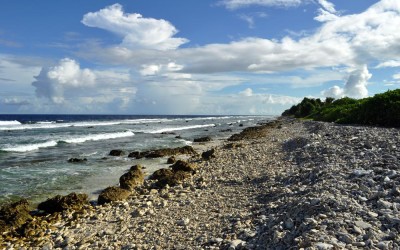 Pacific Ocean side of Fongafale Island, Funafuti Atoll, Tuvalu