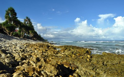 Pacific Ocean side of Fongafale Island, Funafuti Atoll, Tuvalu
