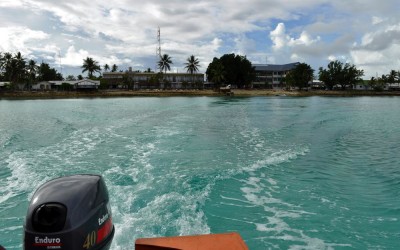 Heading away from Fongafale on the ride out to Funafula, Funafuti Atoll, Tuvalu