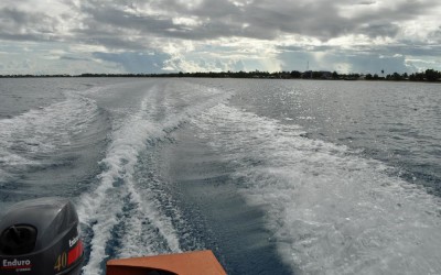 Heading away from Fongafale on the ride out to Funafula, Funafuti Atoll, Tuvalu