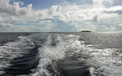 On a boat out on Funafuti Lagoon, Tuvalu