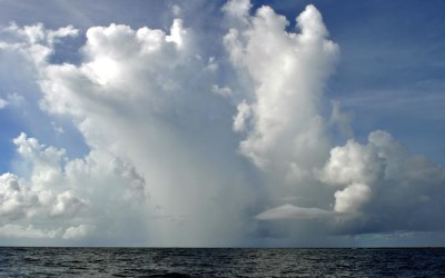 Crossing the opening out from Funafuti Lagoon to the open Ocean