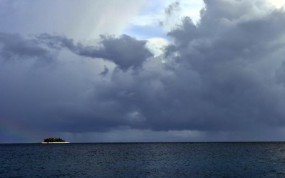 On a boat out on Funafuti Lagoon, Tuvalu