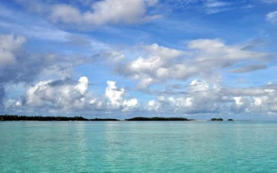 Approaching Funafala Island, Funafuti Atoll, Tuvalu