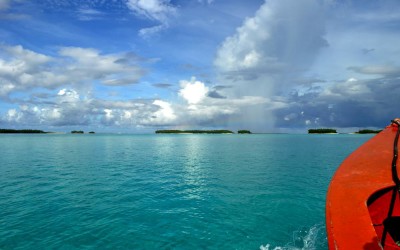 Approaching Funafala Island, Funafuti Atoll, Tuvalu