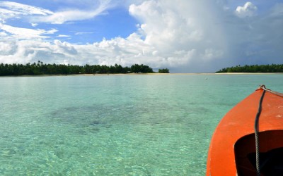 Approaching Funafala Island, Funafuti Atoll, Tuvalu