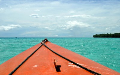 Funafuti Lagoon, taken from near Funafala Island on the return trip to Fongafale, Tuvalu