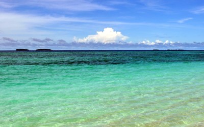 Looking across the lagoon from Tepuka Island, Funafuti Atoll, Tuvalu