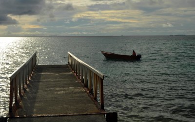 Back on Fongafale with Tepuka in the distance